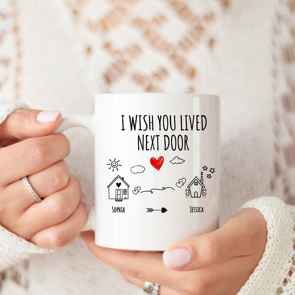 Personalized Best Friend Mug, Cute Custom BFF Gift, Long Distance or Moving Away Present
