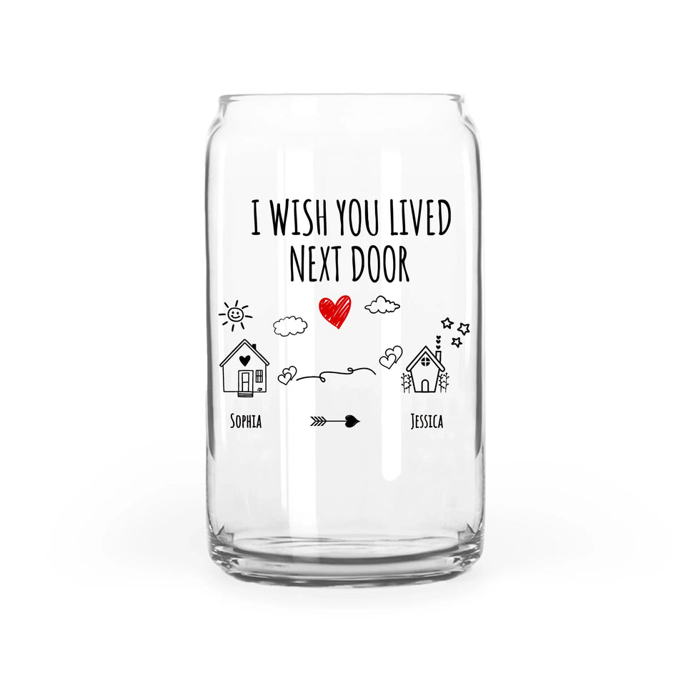 Personalized Best Friend Glass Can, Cute Custom BFF Gift, Long Distance or Moving Away Present
