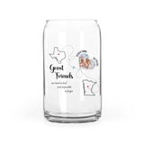 Custom Long Distance Friendship Glass Can, State to State Bestie Gift