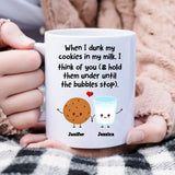 Bestie Sister Mug, Funny Gift for Friend or Sister, Cute Cookie & Milk Quote Mug