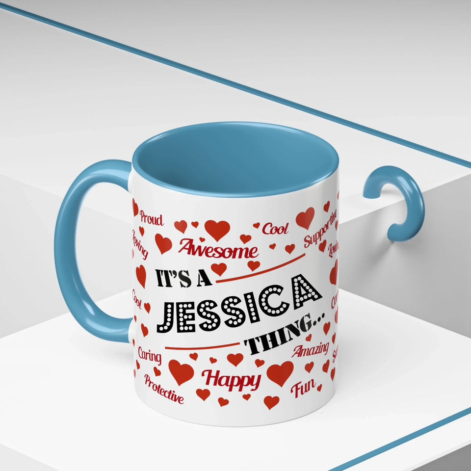 Light Blue Accent Mug