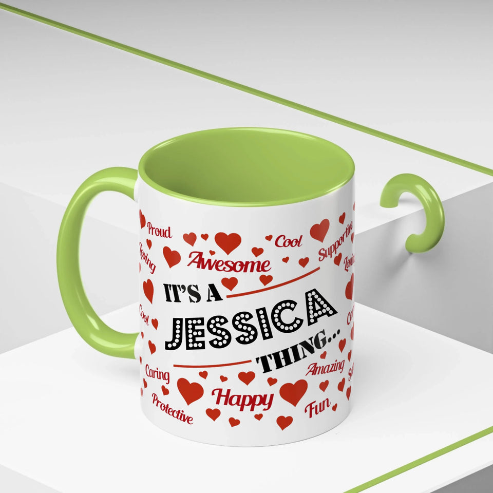 Lime Green Accent Mug