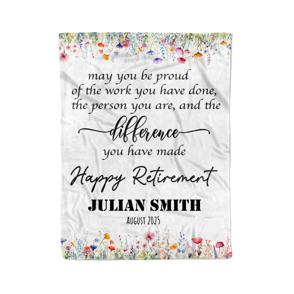 Personalized Retirement Blanket for Women, Unique Custom Gift for Boss, Colleague, or Friend at Farewell Party-1