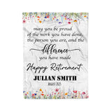 Personalized Retirement Blanket for Women, Unique Custom Gift for Boss, Colleague, or Friend at Farewell Party-1