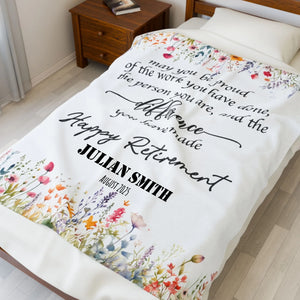 Personalized Retirement Blanket for Women, Unique Custom Gift for Boss, Colleague, or Friend at Farewell Party-5