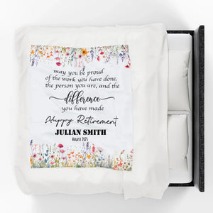 Personalized Retirement Blanket for Women, Unique Custom Gift for Boss, Colleague, or Friend at Farewell Party-5