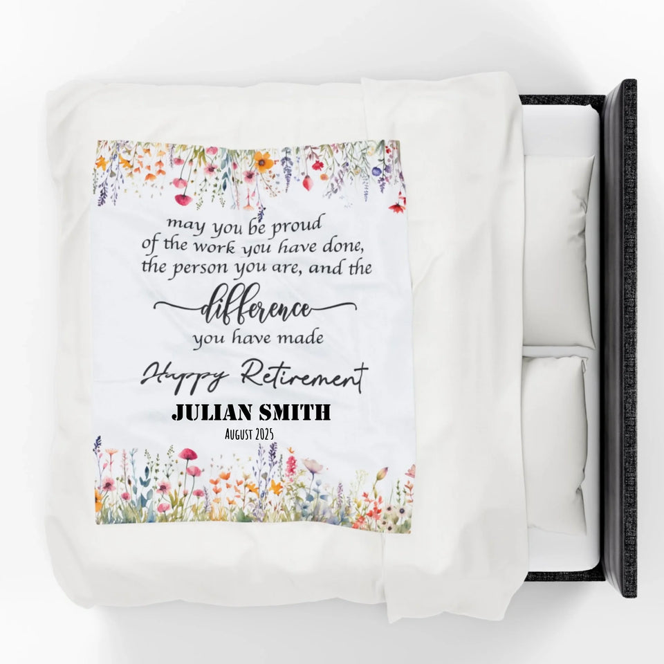 Personalized Retirement Blanket for Women, Unique Custom Gift for Boss, Colleague, or Friend at Farewell Party-5
