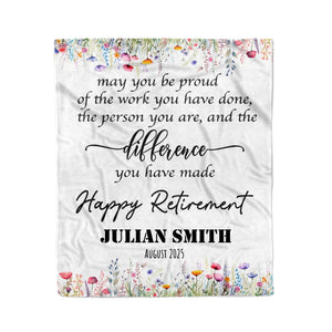 Personalized Retirement Blanket for Women, Unique Custom Gift for Boss, Colleague, or Friend at Farewell Party-2