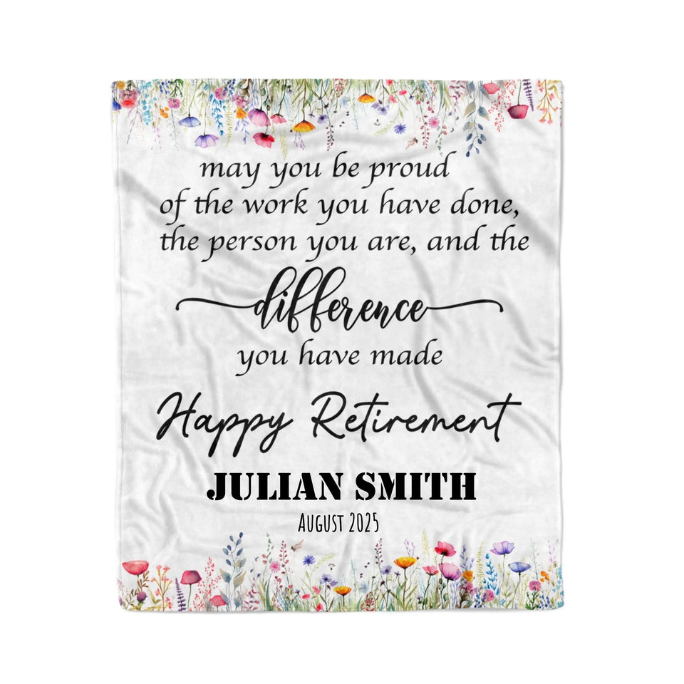 Personalized Retirement Blanket for Women, Unique Custom Gift for Boss, Colleague, or Friend at Farewell Party-2
