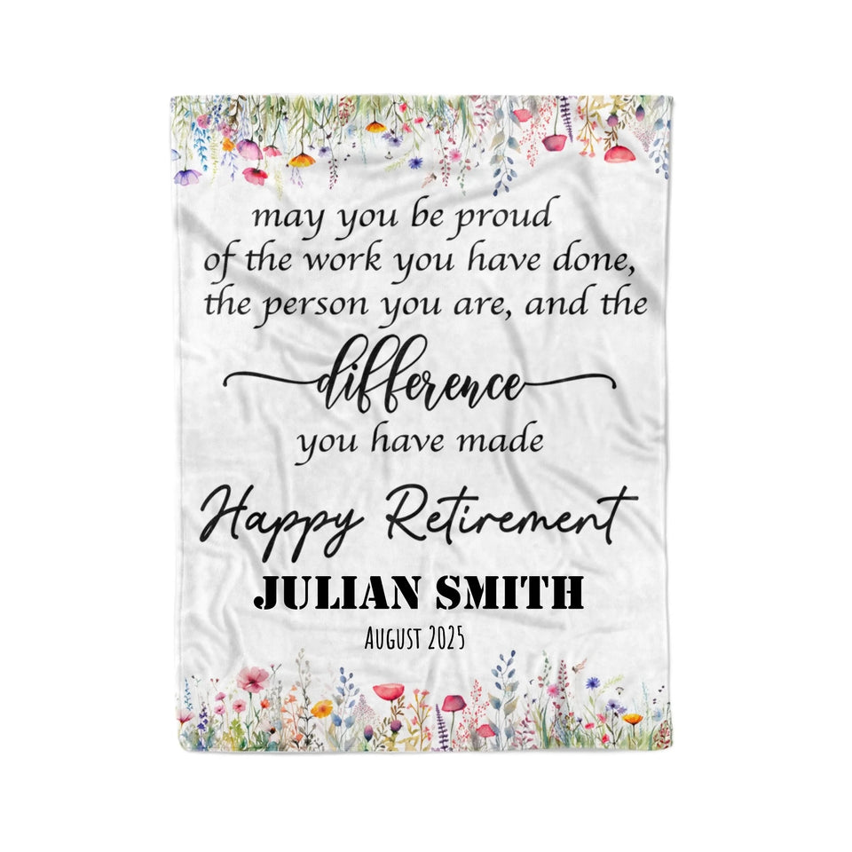Personalized Retirement Blanket for Women, Unique Custom Gift for Boss, Colleague, or Friend at Farewell Party-4
