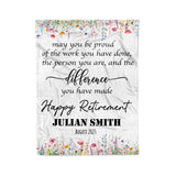 Personalized Retirement Blanket for Women, Unique Custom Gift for Boss, Colleague, or Friend at Farewell Party-4