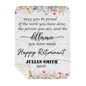 Personalized Retirement Blanket for Women, Unique Custom Gift for Boss, Colleague, or Friend at Farewell Party-11