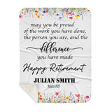 Personalized Retirement Blanket for Women, Unique Custom Gift for Boss, Colleague, or Friend at Farewell Party-11