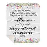 Personalized Retirement Blanket for Women, Unique Custom Gift for Boss, Colleague, or Friend at Farewell Party-22