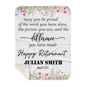 Personalized Retirement Blanket for Women, Unique Custom Gift for Boss, Colleague, or Friend at Farewell Party-44
