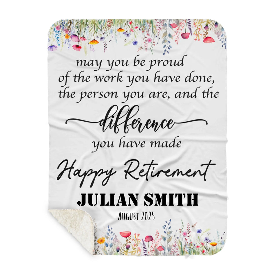 Personalized Retirement Blanket for Women, Unique Custom Gift for Boss, Colleague, or Friend at Farewell Party-44