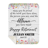 Personalized Retirement Blanket for Women, Unique Custom Gift for Boss, Colleague, or Friend at Farewell Party-44