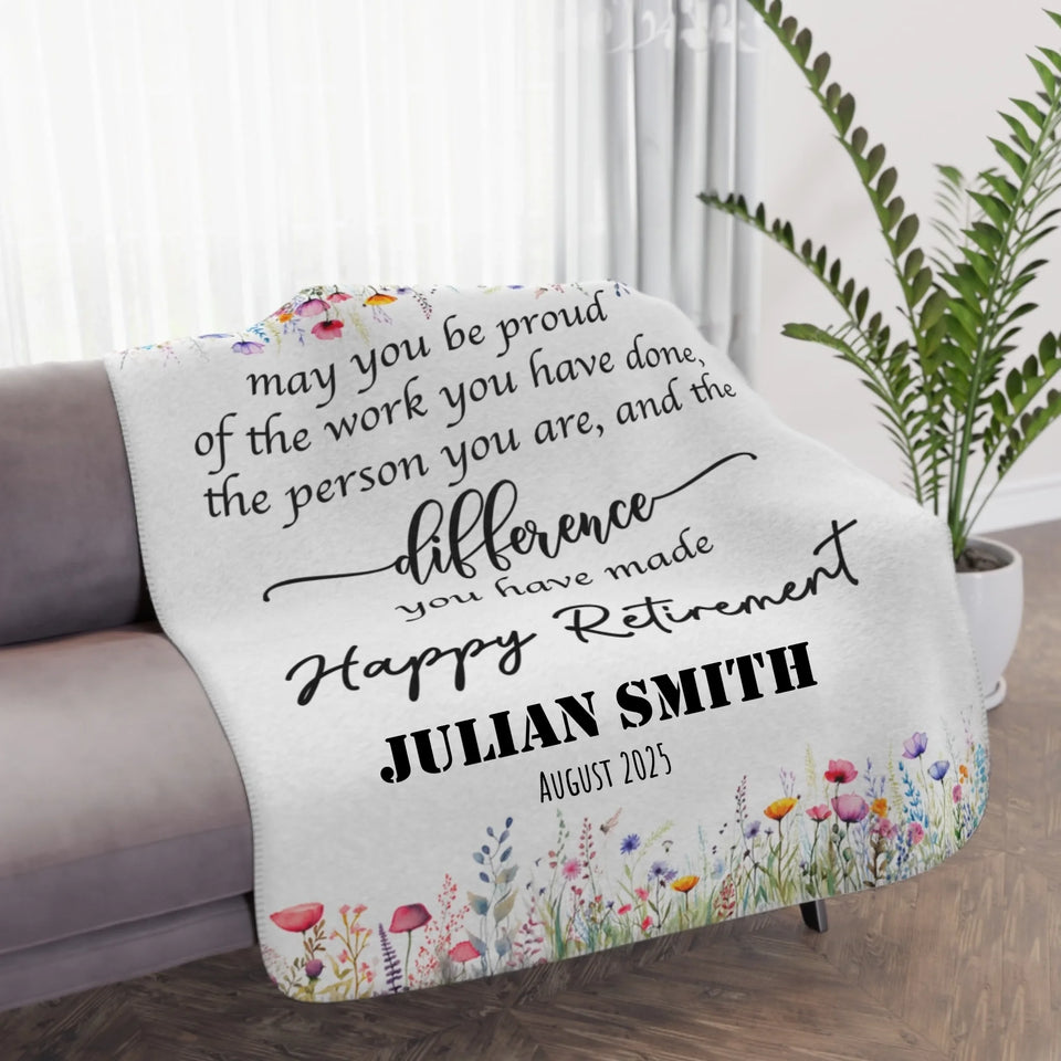 Personalized Retirement Blanket for Women, Unique Custom Gift for Boss, Colleague, or Friend at Farewell Party-55