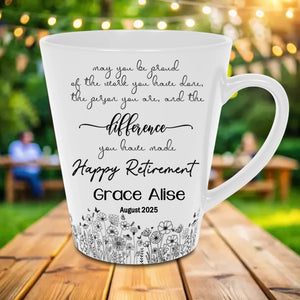 Custom Retirement Mug for Women – Personalized Farewell Gift for Boss, Colleague, or Friend