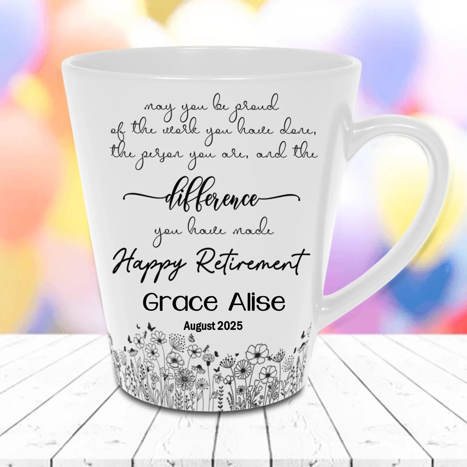 Custom Retirement Mug for Women – Personalized Farewell Gift for Boss, Colleague, or Friend