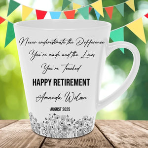 Personalized Retirement Mug, Custom Gift for Women, Coworker Farewell, Retired Boss, Sentimental Present Retirement