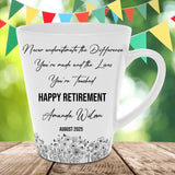Personalized Retirement Mug, Custom Gift for Women, Coworker Farewell, Retired Boss, Sentimental Present Retirement
