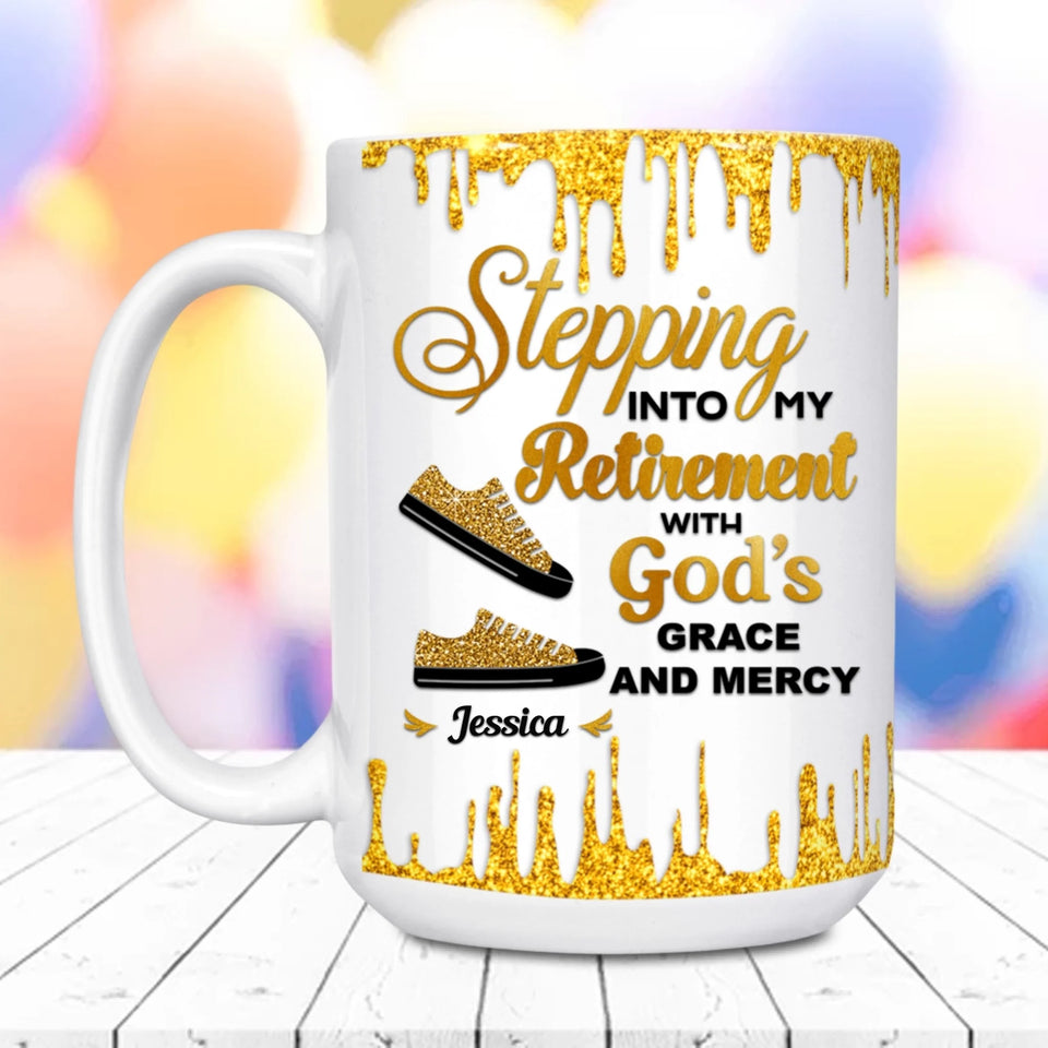 Custom Retired Queen Ceramic Mug, God's Grace & Mercy Retirement Gift09