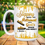 Custom Retirement Mug, Stepping Into Retirement with God’s Grace and Mercy, Gift for Boss or Coworker-1