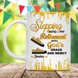 Custom Retirement Mug, Stepping Into Retirement with God’s Grace and Mercy, Gift for Boss or Coworker-6