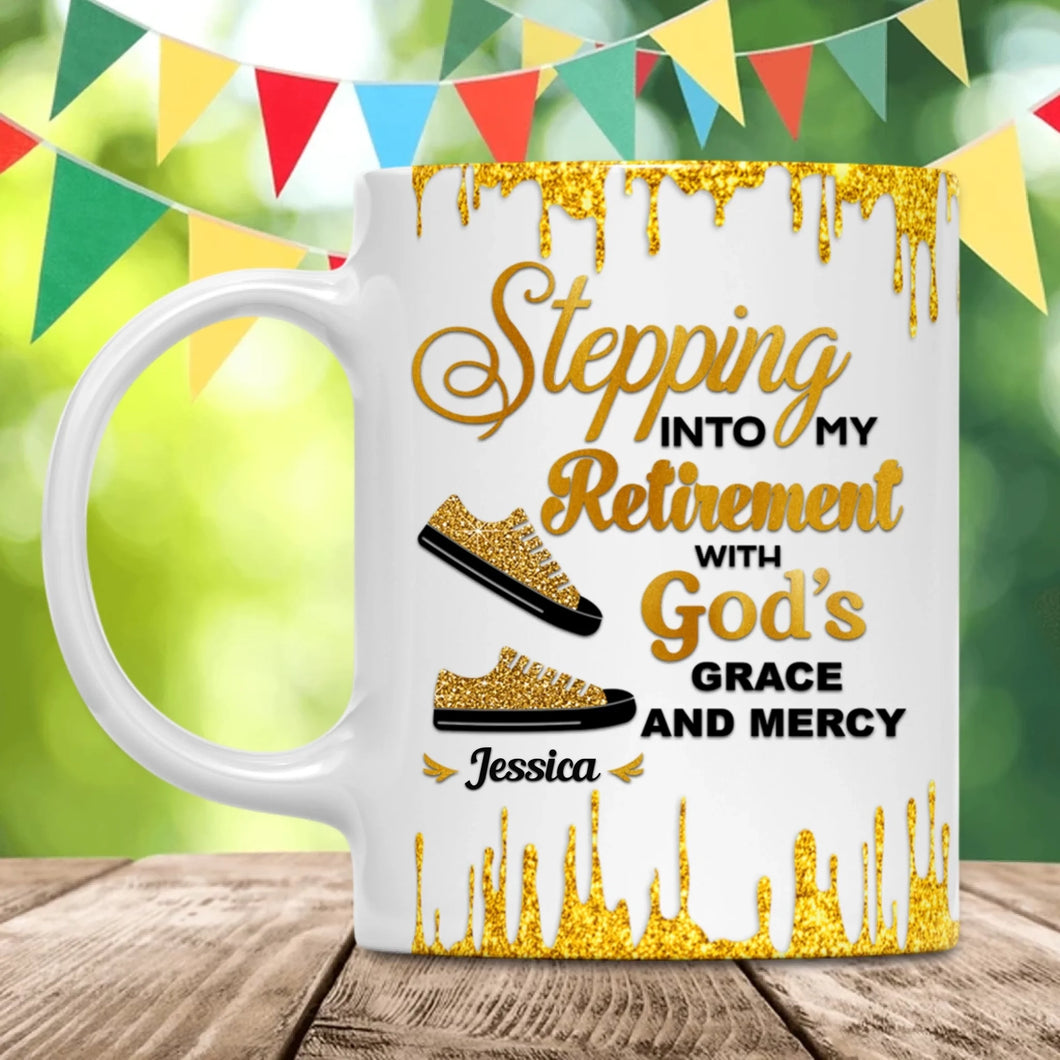 Custom Retirement Mug, Stepping Into Retirement with God’s Grace and Mercy, Gift for Boss or Coworker-6
