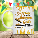 Custom Retirement Mug, Stepping Into Retirement with God’s Grace and Mercy, Gift for Boss or Coworker-6