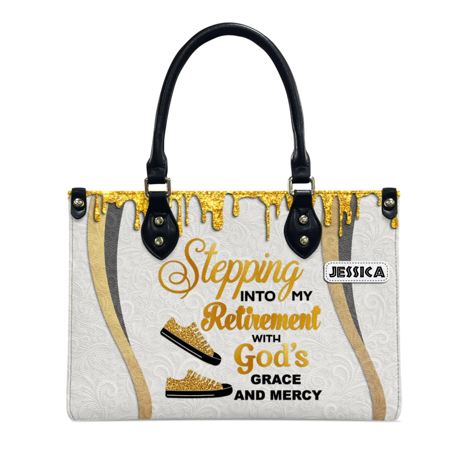Retirement Handbag, Stepping Into Retirement with God’s Grace and Mercy Christian Gift for Boss, Coworker-1