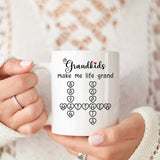 Personalized Crossword Mug with Kids’ Names, Custom Gift for Grandma for Mother’s Day or Birthday