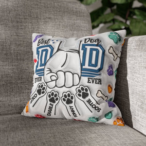 Personalized Best Dog Dad Ever Throw Pillow, Father's Day 3D Inflated Effect Throw Pillow for Dad