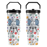 Best Dog Dad Ever Personalized Flip Straw Tumbler, Father's Day 3D Inflated Effect Tumbler for Dad