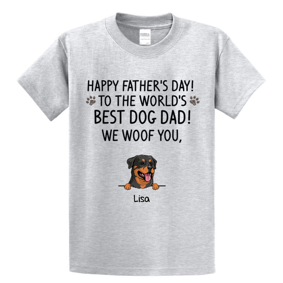 Custom To The World Best Dog Dad  T Shirt, Father's Day Gift for Dog Lovers