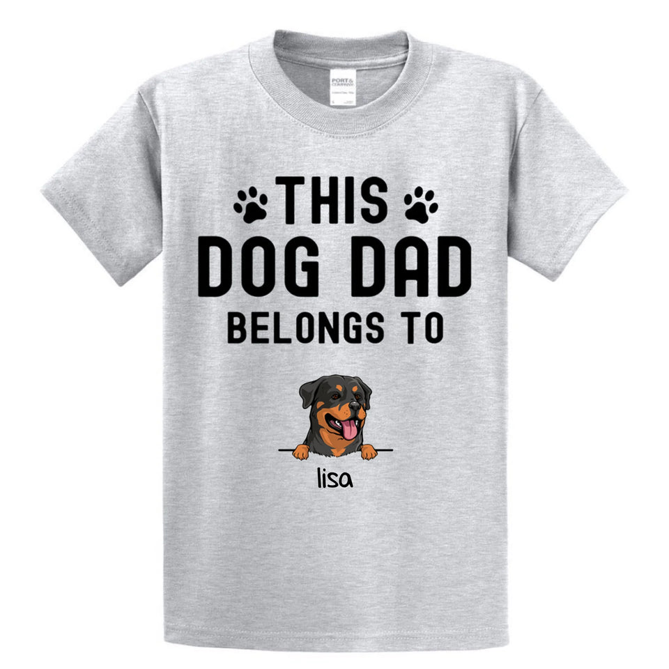 This Dog Dad Belongs To Personalized Dogs T- Shirt, Father's Day Gift for Dog Lovers