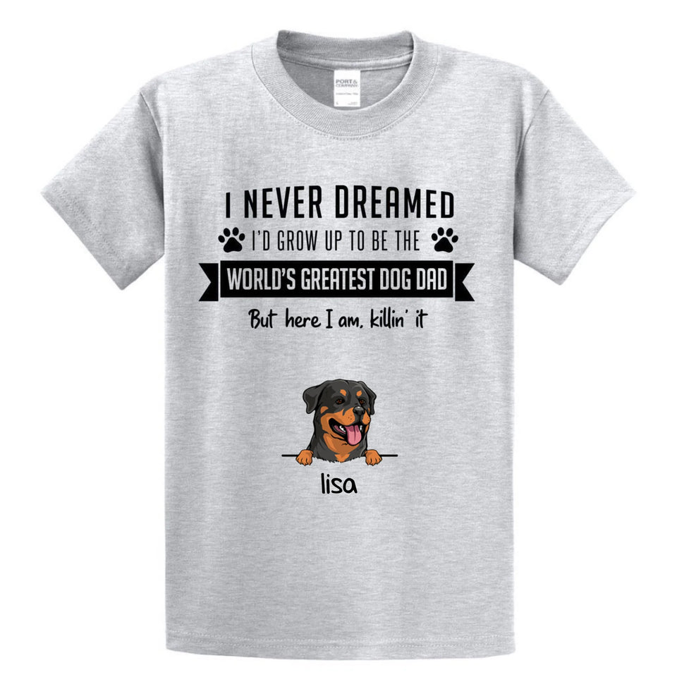 World's Greatest Dog Dad Shirt, Personalized Father's Day Gift, Custom T-Shirt for Dog Lovers