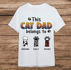 This Cat Dad Belongs To Shirt, Personalized Cat Dad Gift, Custom Father's Day T-Shirt