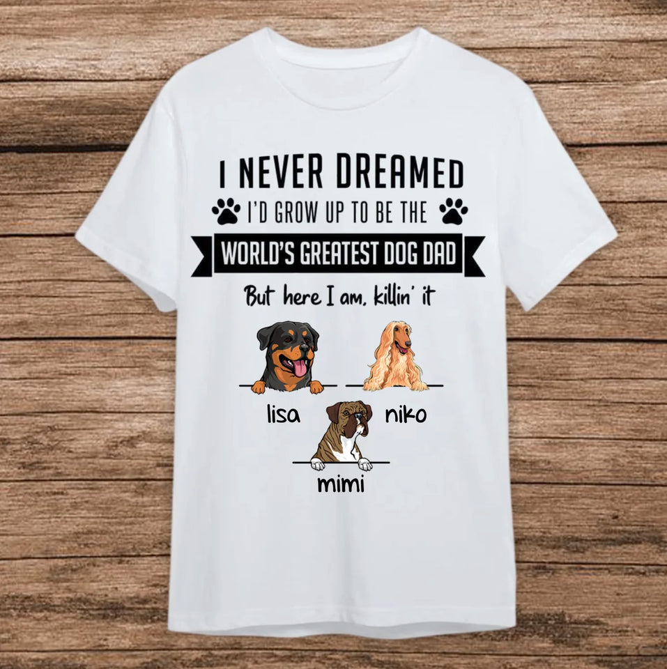 World's Greatest Dog Dad Shirt, Personalized Father's Day Gift, Custom T-Shirt for Dog Lovers