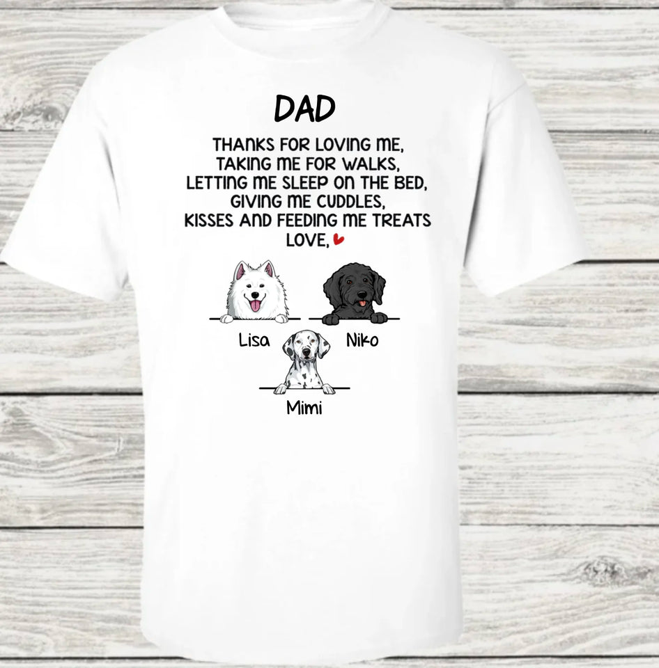 Thanks For Loving Me, Funny Dogs Personalized Shirt, Father's Day gift, Custom Gifts for Dog Lovers