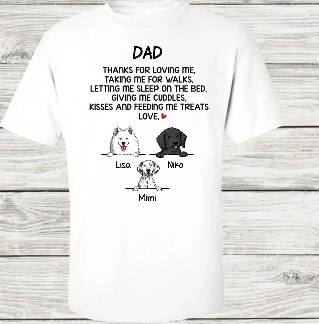 Thanks For Loving Me, Funny Dogs Personalized Shirt, Father's Day gift, Custom Gifts for Dog Lovers