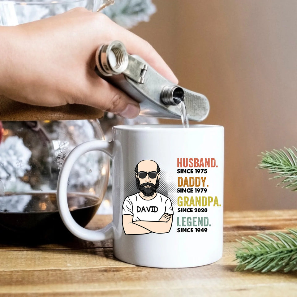 Personalized Legend Husband Daddy Grandpa Since Mug, Father's Day Mug, Gift For Dad Grandpa Mug