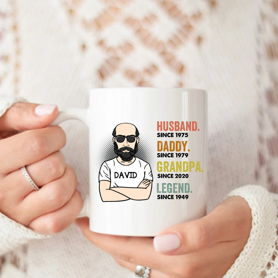 Personalized Legend Husband Daddy Grandpa Since Mug, Father's Day Mug, Gift For Dad Grandpa Mug