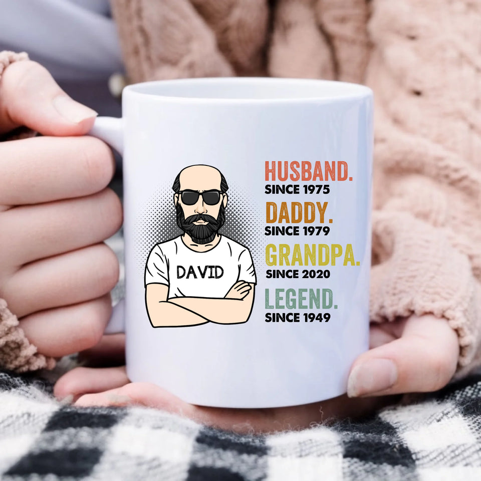 Personalized Legend Husband Daddy Grandpa Since Mug, Father's Day Mug, Gift For Dad Grandpa Mug