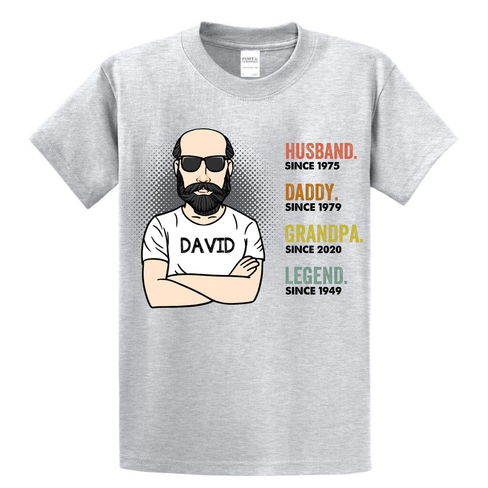 Personalized Legend Husband Daddy Grandpa Since T-Shirt, Father's Day Gift For Dad Grandpa T-Shirt