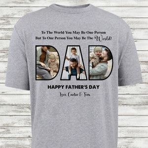 Personalized Dad Pictures T-Shirt, Happy Father’s Day Gift for Dad