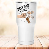 Custom Dad & Child Hands Best Daddy Ever Personalized 30oz Tumbler, Father's Day Gift for Dad, Grandpa