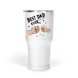Custom Dad & Child Hands Best Daddy Ever Personalized 30oz Tumbler, Father's Day Gift for Dad, Grandpa