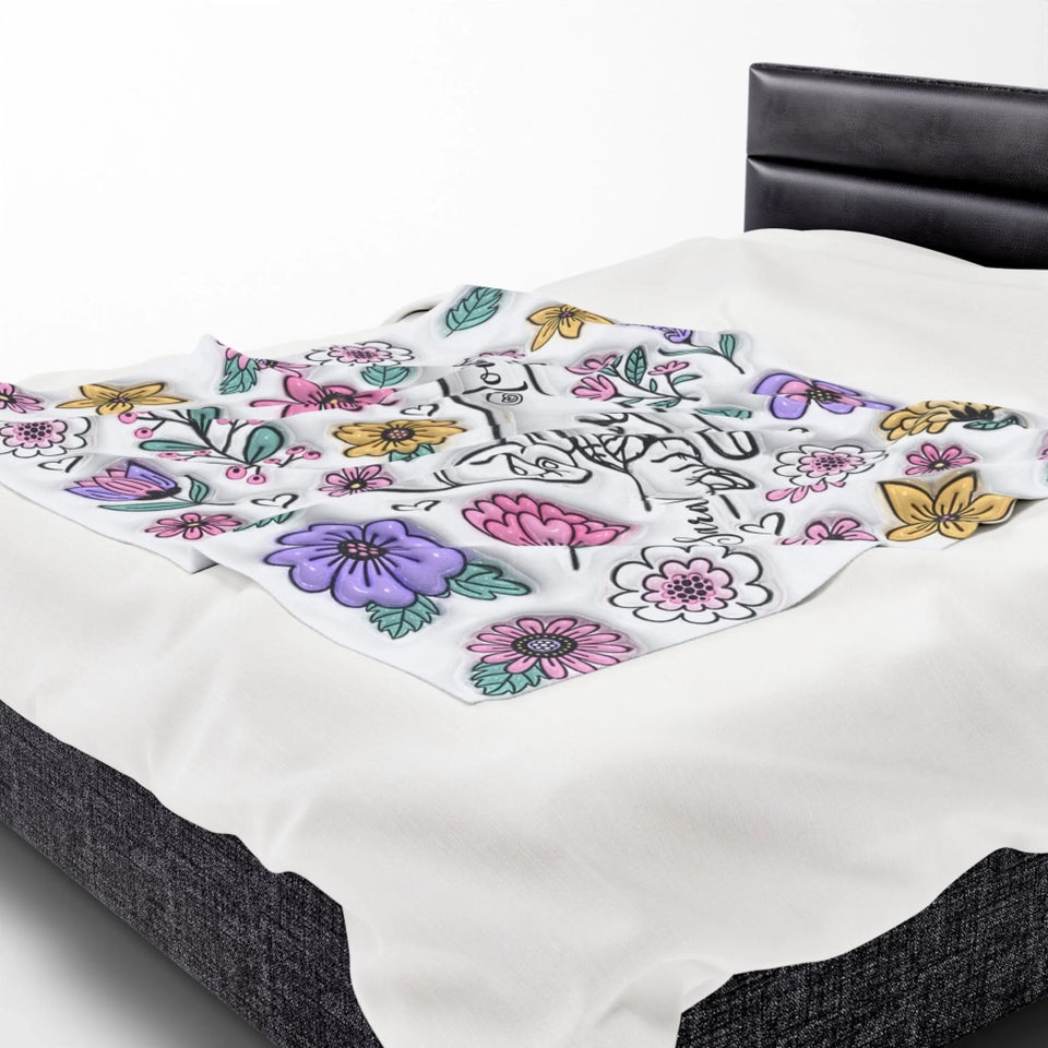 Custom Up to 6 Kids Holding Mom‘s Hand 3D Inflated - Personalized Mom Blanket-6